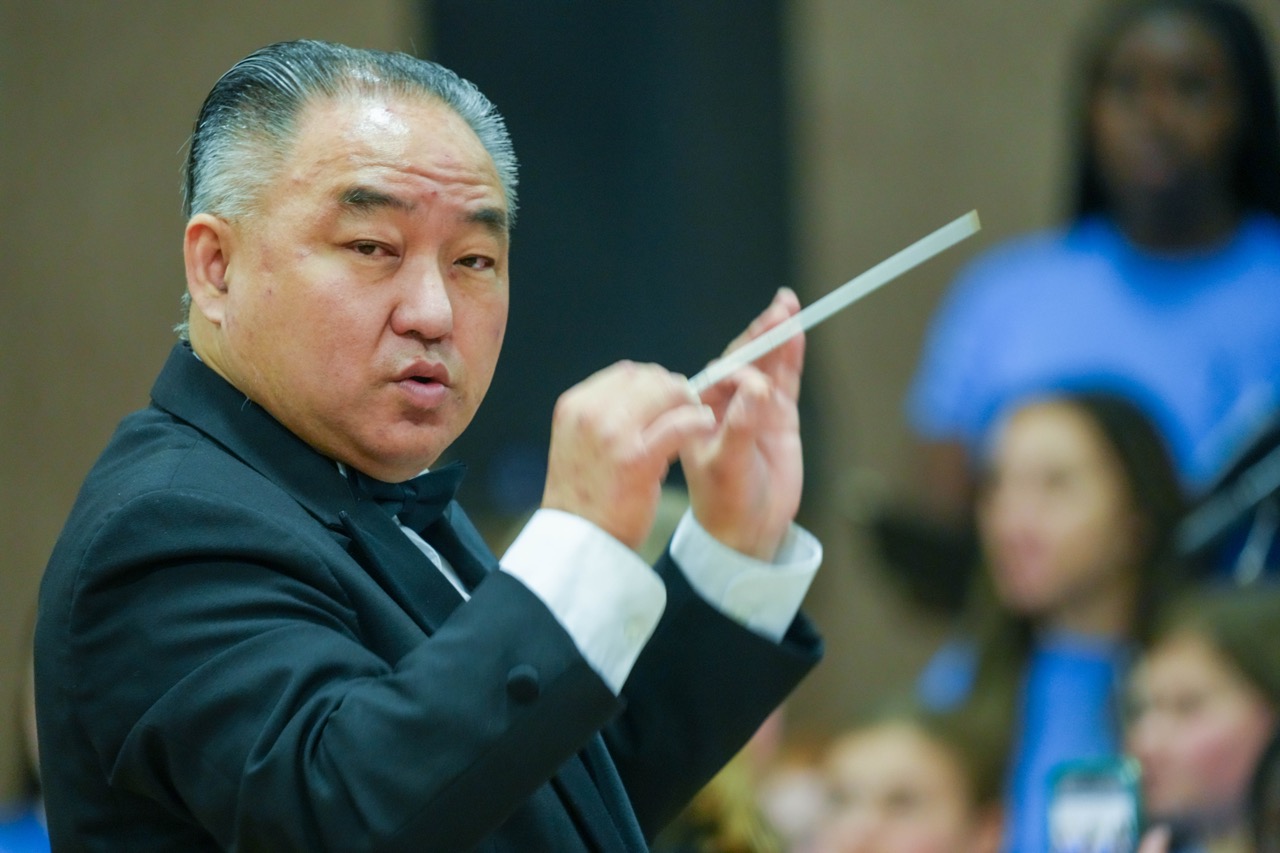 Music director at a live event